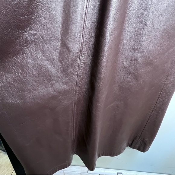 Vintage 70s Jeno du Paris Brown Leather Trench Coat Size Small Made in Canada - Picture 15 of 16